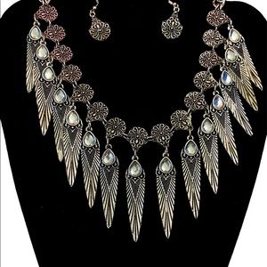 Earring Necklace Silver Statement Piece